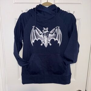 Navy Bat Graphic Hoodie